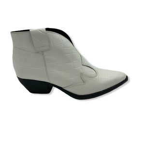 Gabriella Women's White Leather Booties Size 8.5